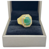 916 Yellow Gold Natural Jadeite (Type-A) & Diamond Men’s Ring