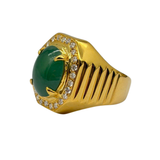 916 Yellow Gold Natural Jadeite (Type-A) & Diamond Men’s Ring