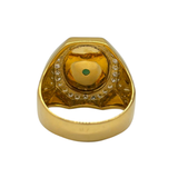 916 Yellow Gold Natural Jadeite (Type-A) & Diamond Men’s Ring