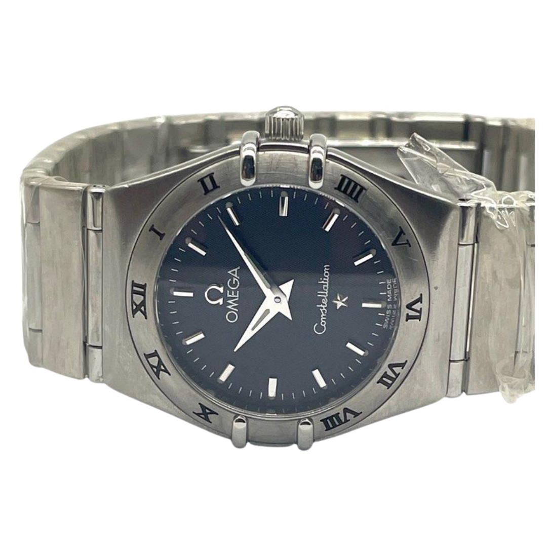 Omega Constellation 25mm Quartz Black Dial Steel Watch