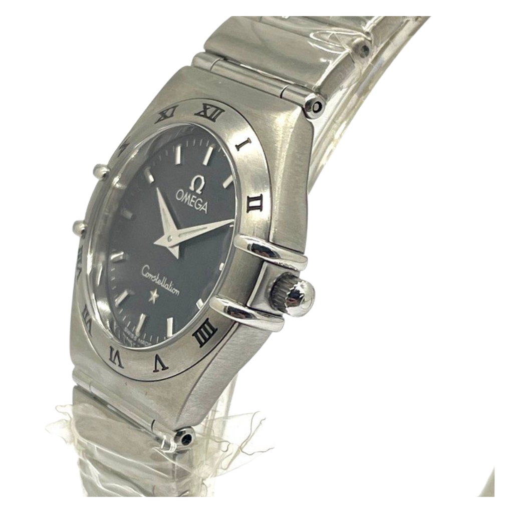 Omega Constellation 25mm Quartz Black Dial Steel Watch