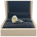 PT900 Natural Unheated Yellow Sapphire & Diamond Ring