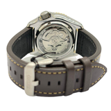 Seiko 5 SSK036K1 42.5mm GMT Automatic Black Dial Leather Strap Watch