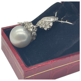 PT900 Natural South Sea Pearl & Diamond Pendant