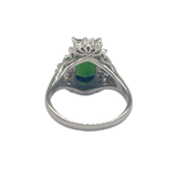 PT900 Natural Green Tourmaline & Diamond Ring