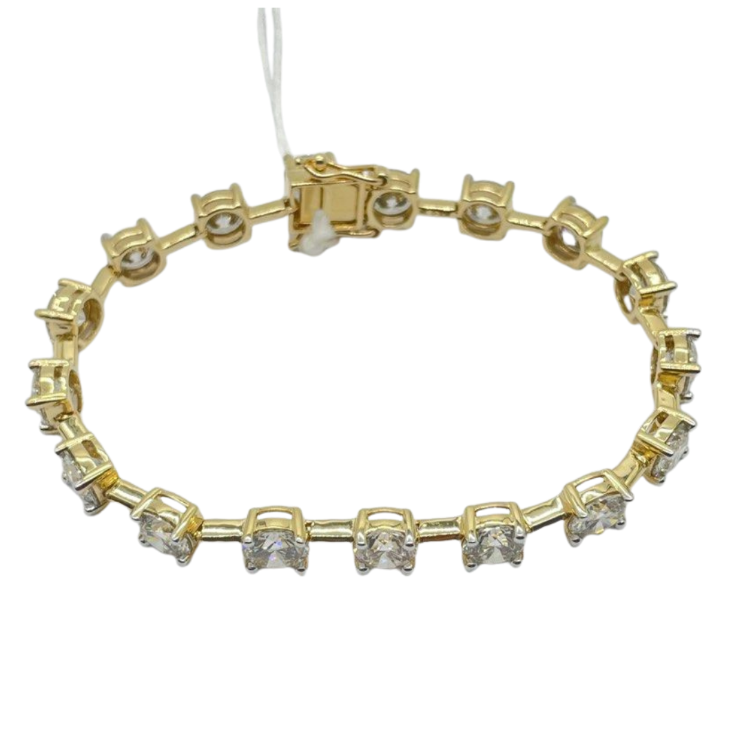 14K Yellow Gold Lab-Grown Diamond Bracelet, D17=13.88