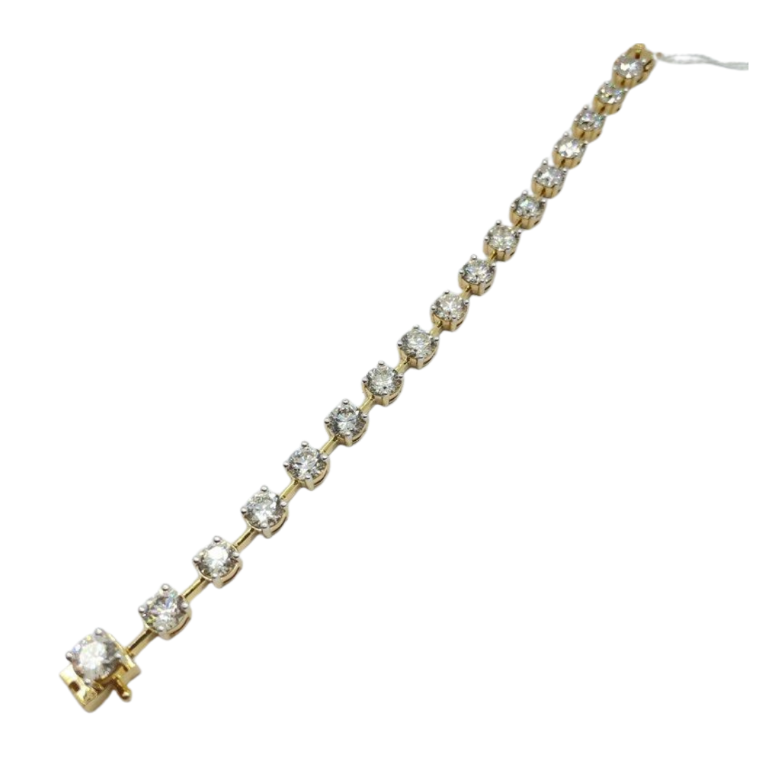 14K Yellow Gold Lab-Grown Diamond Bracelet, D17=13.88