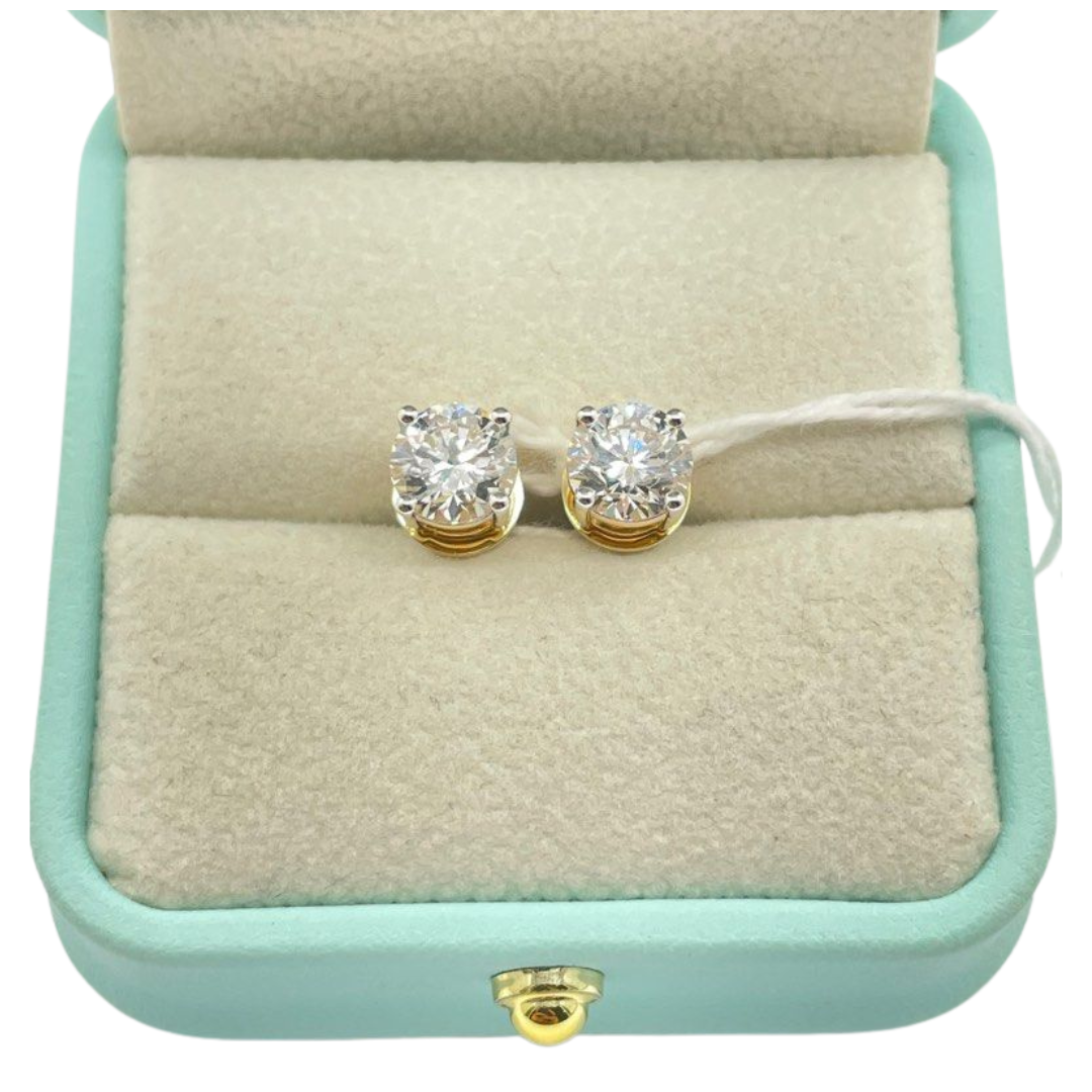 14K Yellow Gold Lab-Grown Diamond Earring
