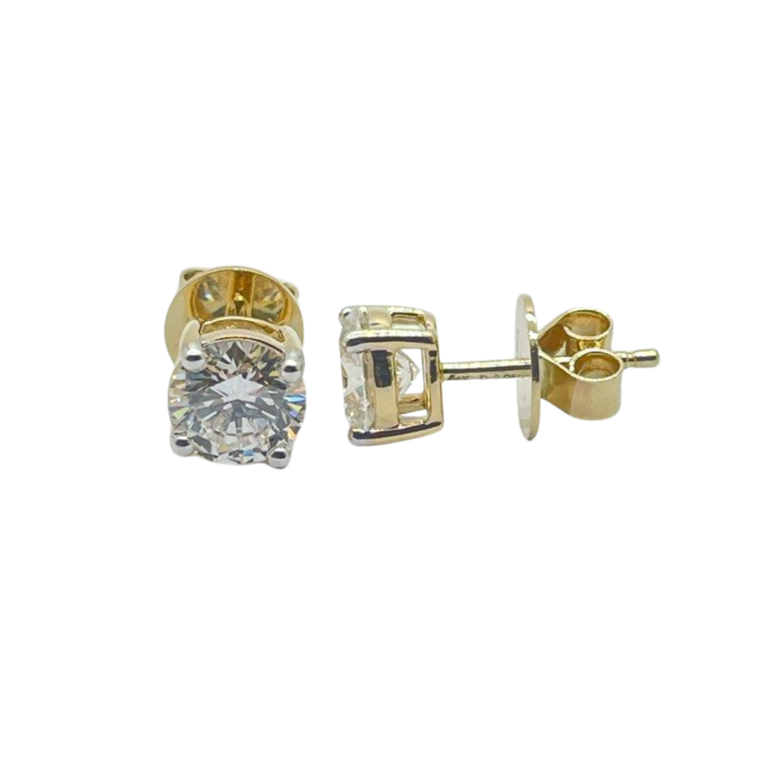 14K Yellow Gold Lab-Grown Diamond Earring