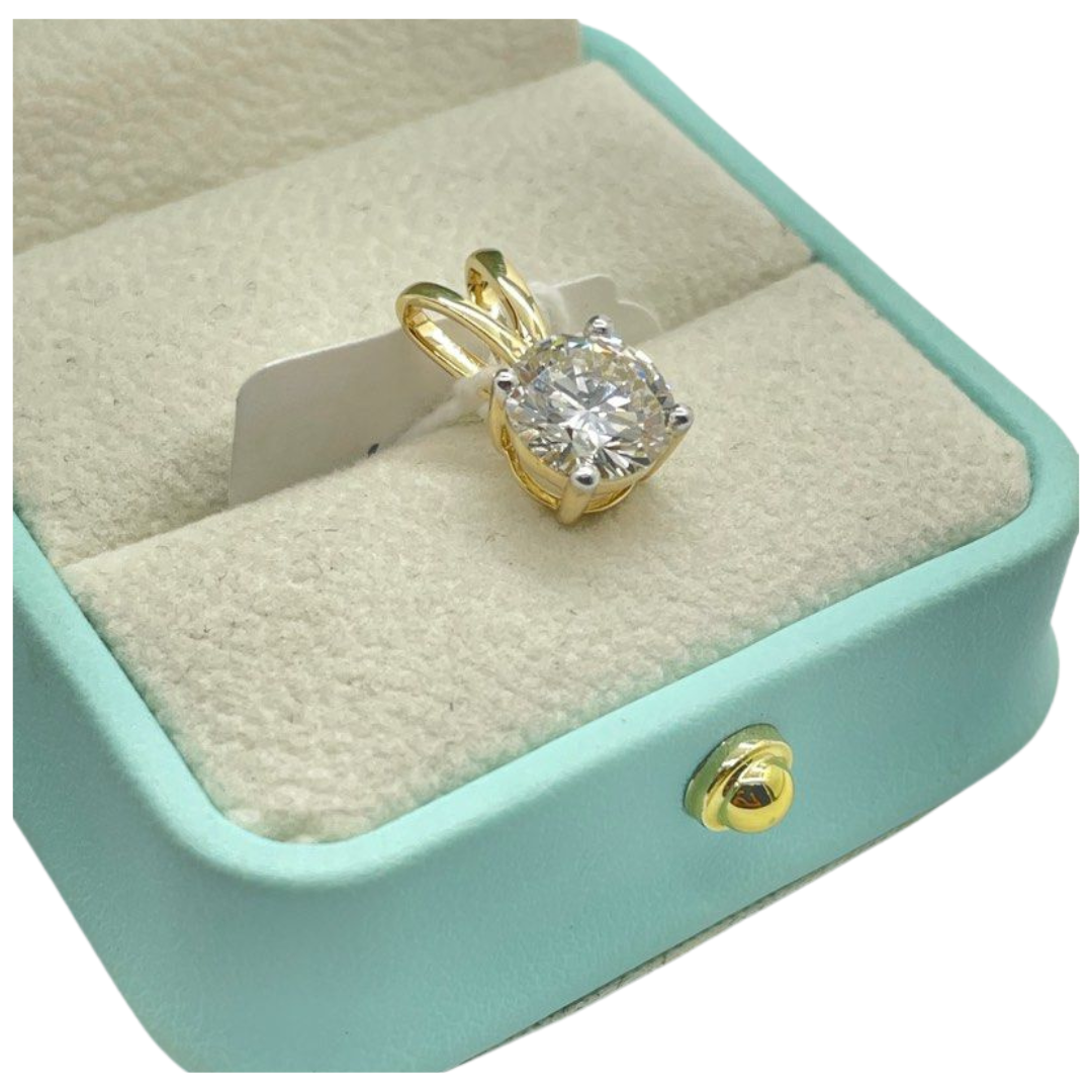 14K Yellow Gold Lab-Grown Diamond Pendant
