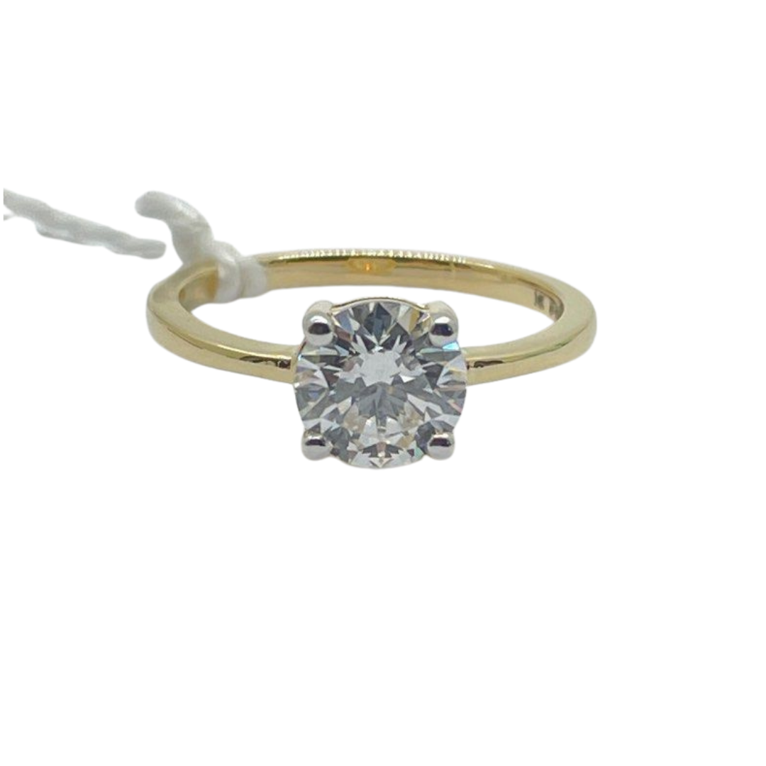 14K Yellow Gold Lab-Grown Diamond Ring, D1=1.27