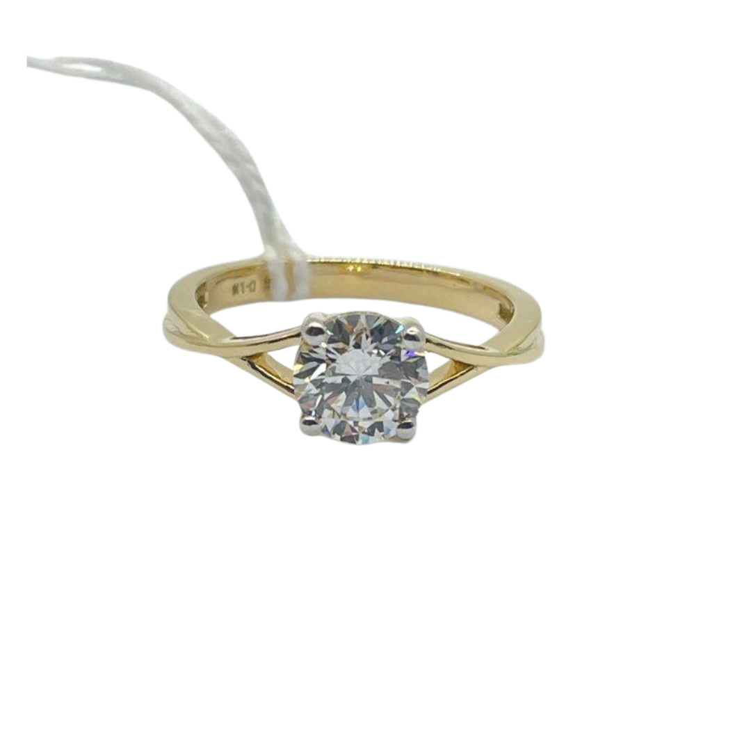 14K Yellow Gold Lab-Grown Diamond Ring, D1=1.16 Secondary image
