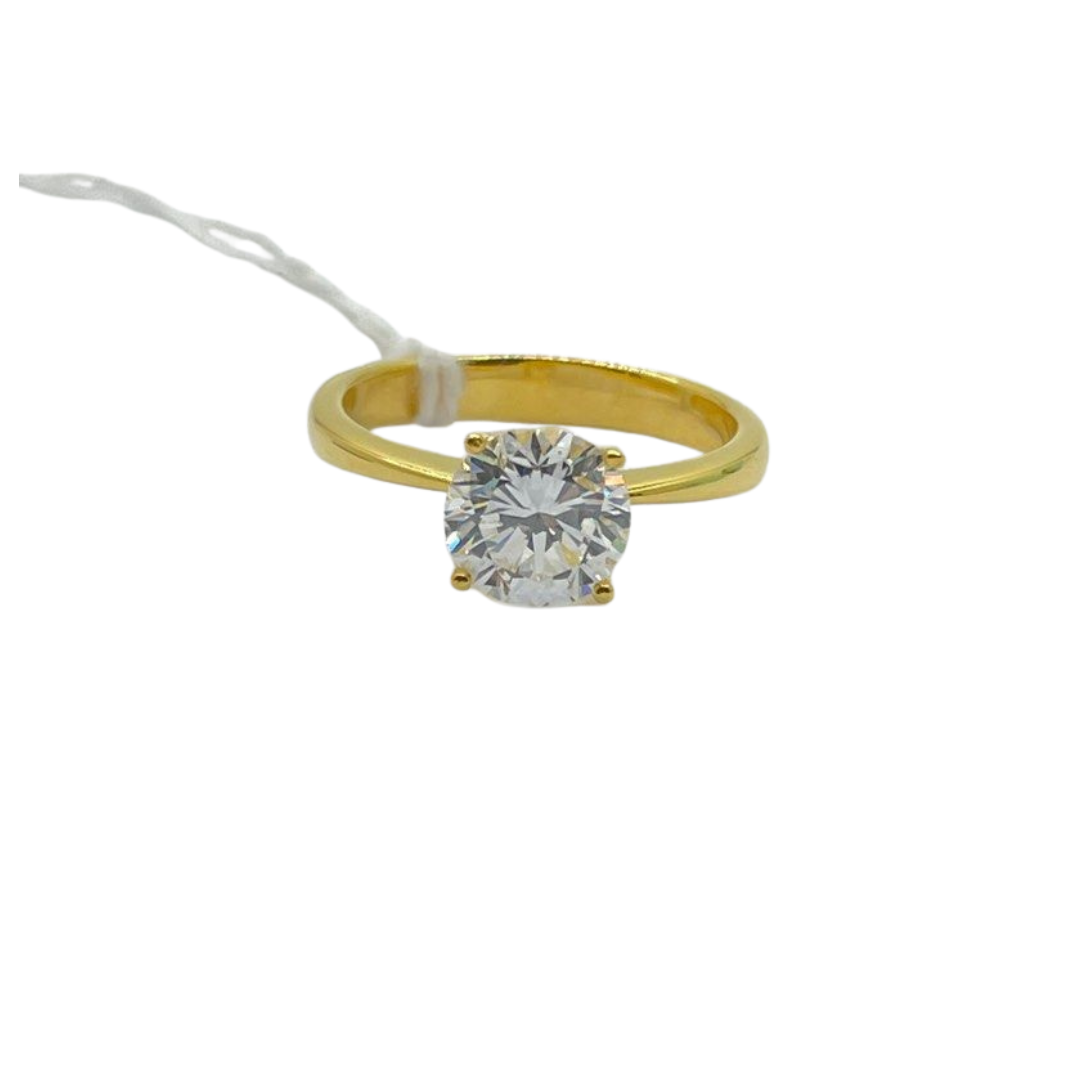 14K Yellow Gold Lab-Grown Diamond Ring, D1=1.61