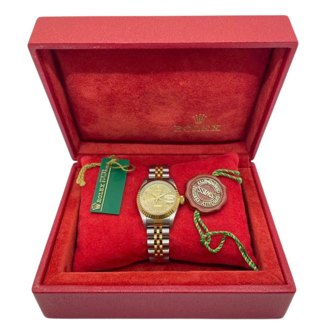 Rolex Datejust 69173 26mm Automatic Half Gold Diamond Watch