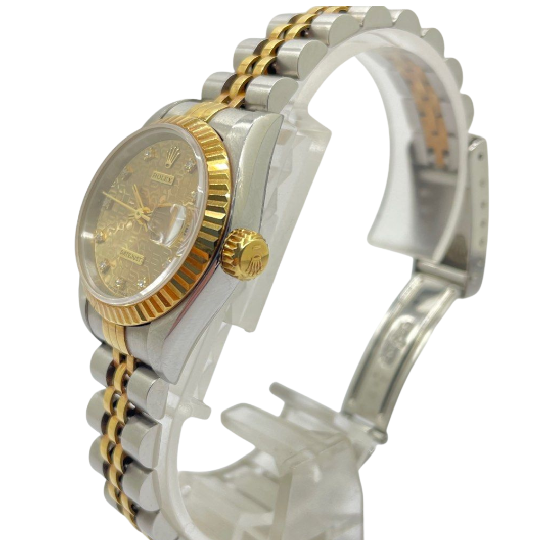 Rolex Datejust 69173 26mm Automatic Half Gold Diamond Watch