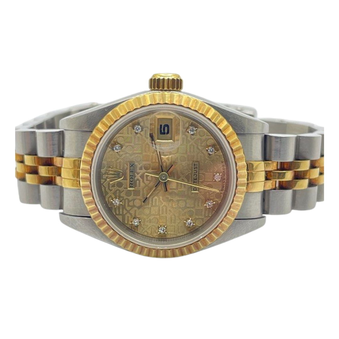 Rolex Datejust 69173 26mm Automatic Half Gold Diamond Watch
