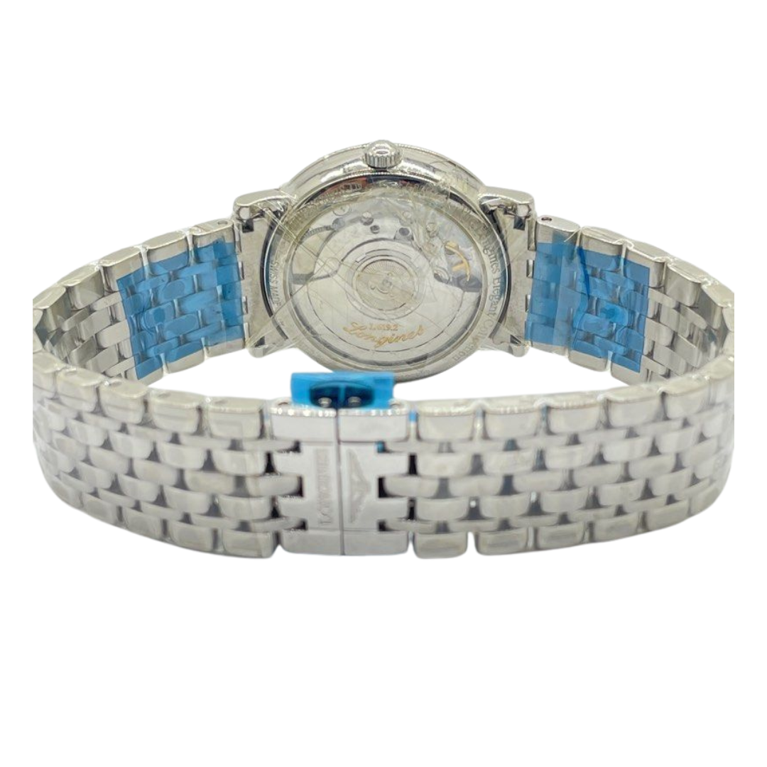 Longines Elegant Collection 34.5mm Automatic Mother of Pearl Dial Diamond Index Watch