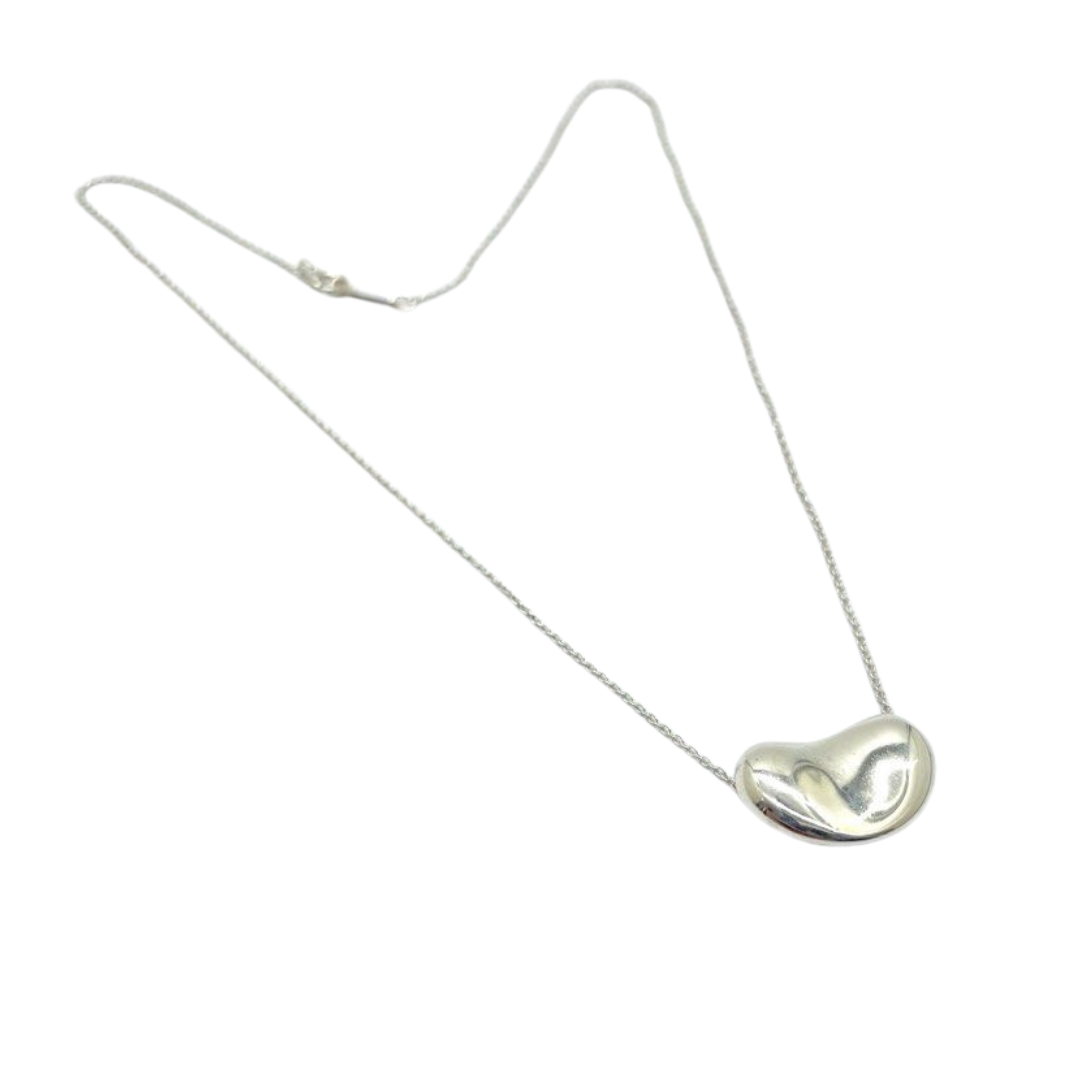 Tiffany 925 Silver Necklace, Elsa Peretti Bean