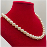Natural Pearl Necklace with Silver Clasp