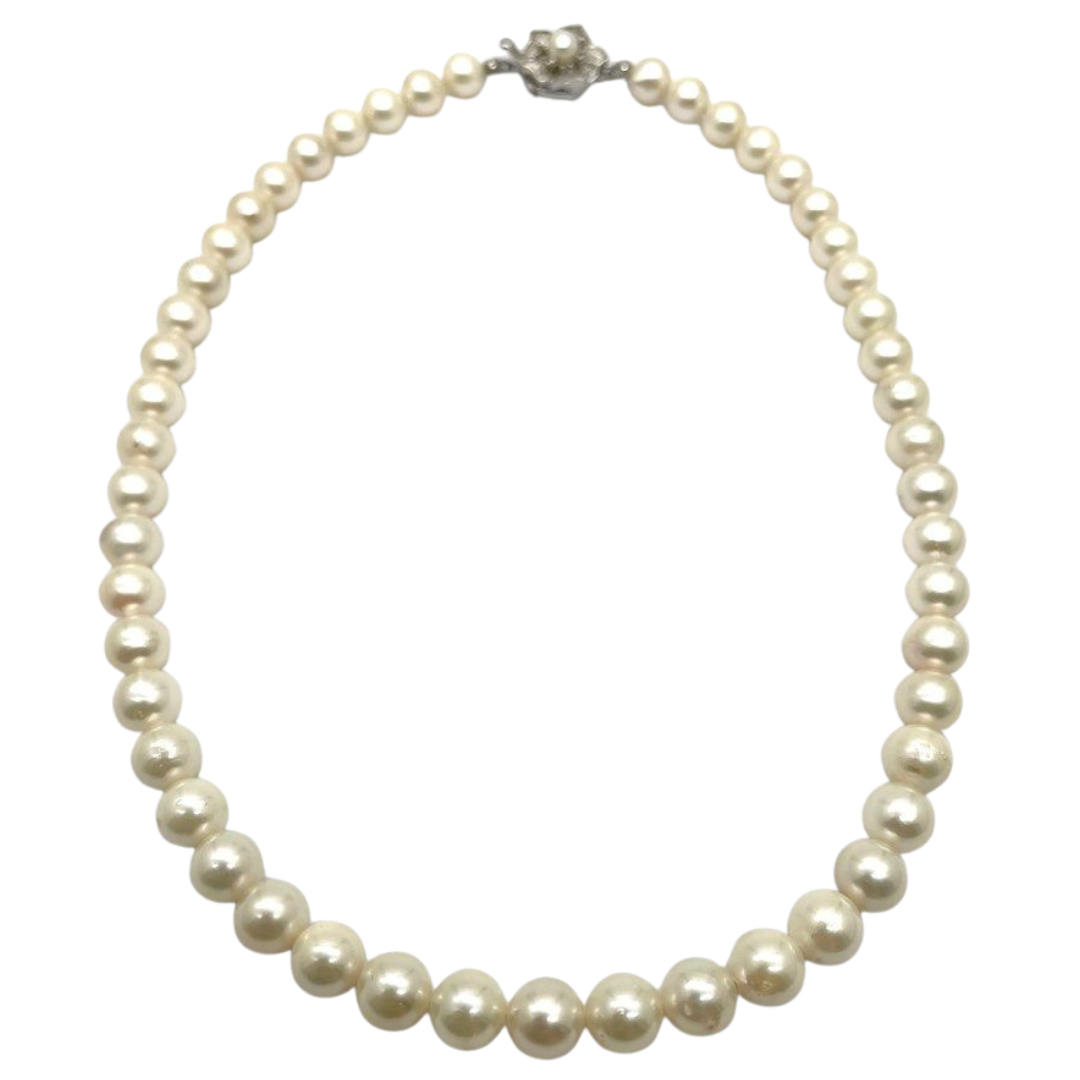 Natural Pearl Necklace with Silver Clasp Secondary image