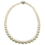 Natural Pearl Necklace with Silver Clasp