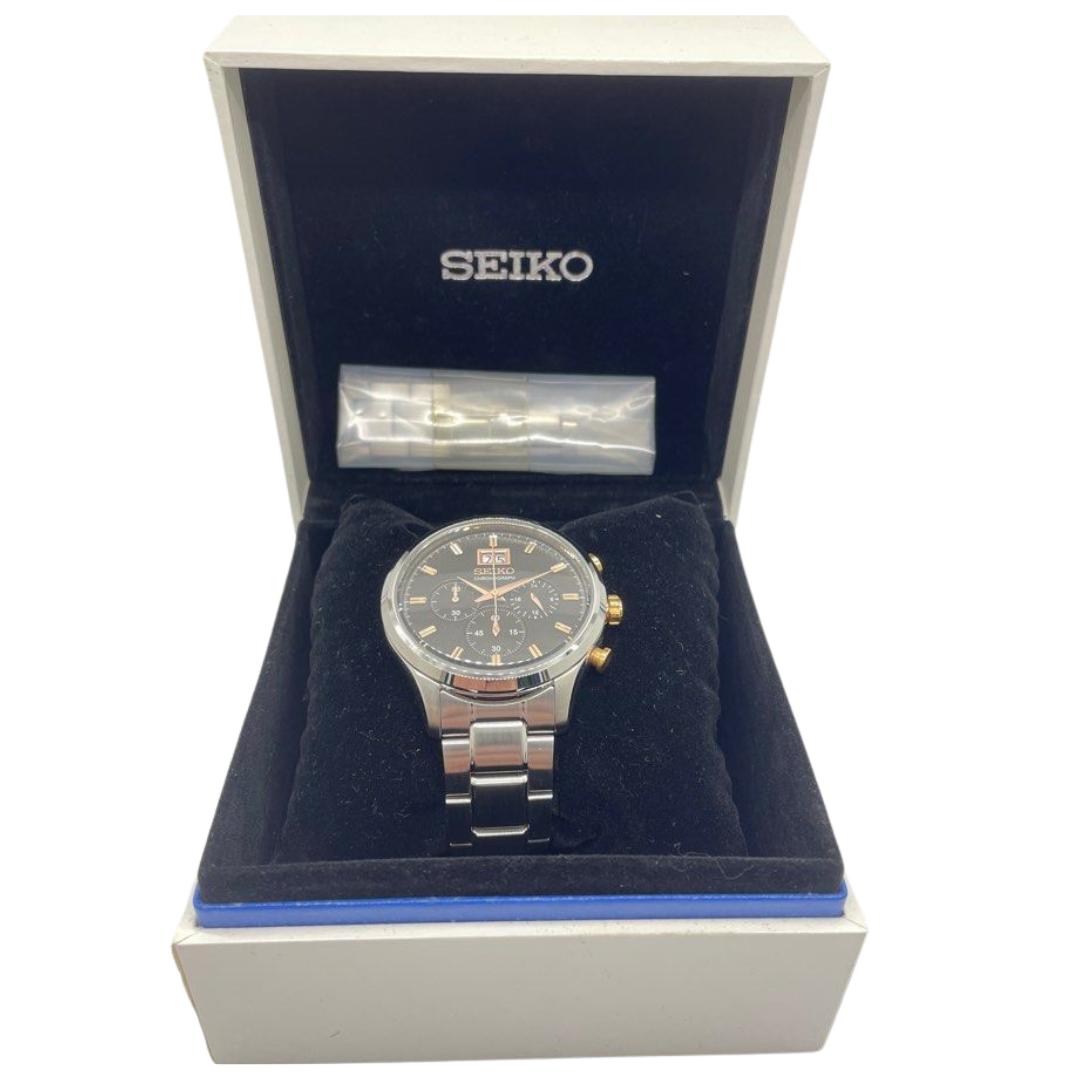 Seiko SPC151P1 42mm Quartz Chronograph Grey Dial Steel Watch