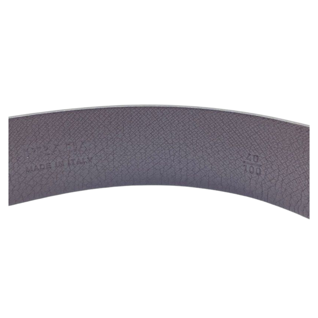 Prada Men’s Saffiano Brown Leather Belt, Size 100/40