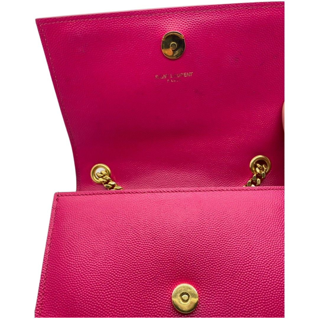 Yves Saint Laurent YSL Pink Leather Mini Chyc Ligne Crossbody Bag