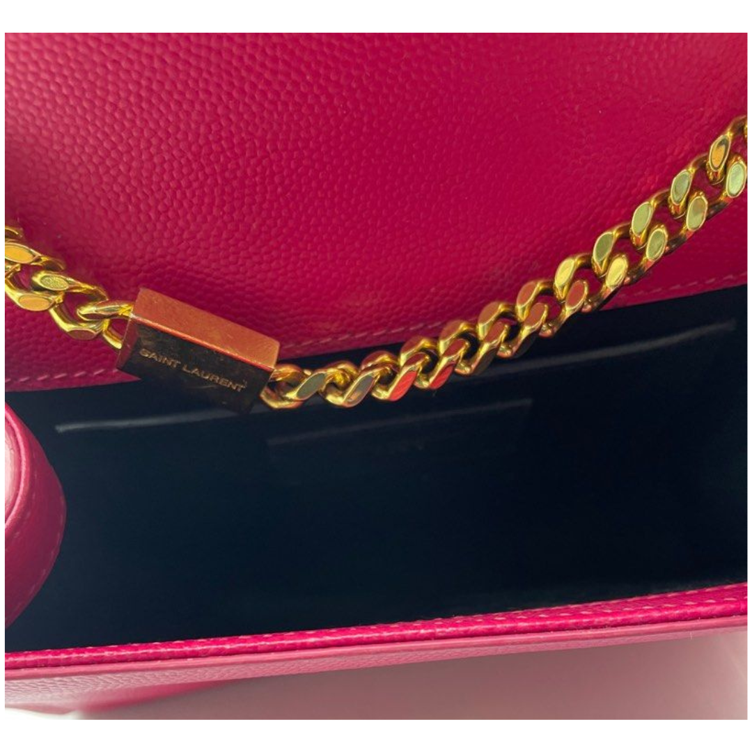 Yves Saint Laurent YSL Pink Leather Mini Chyc Ligne Crossbody Bag