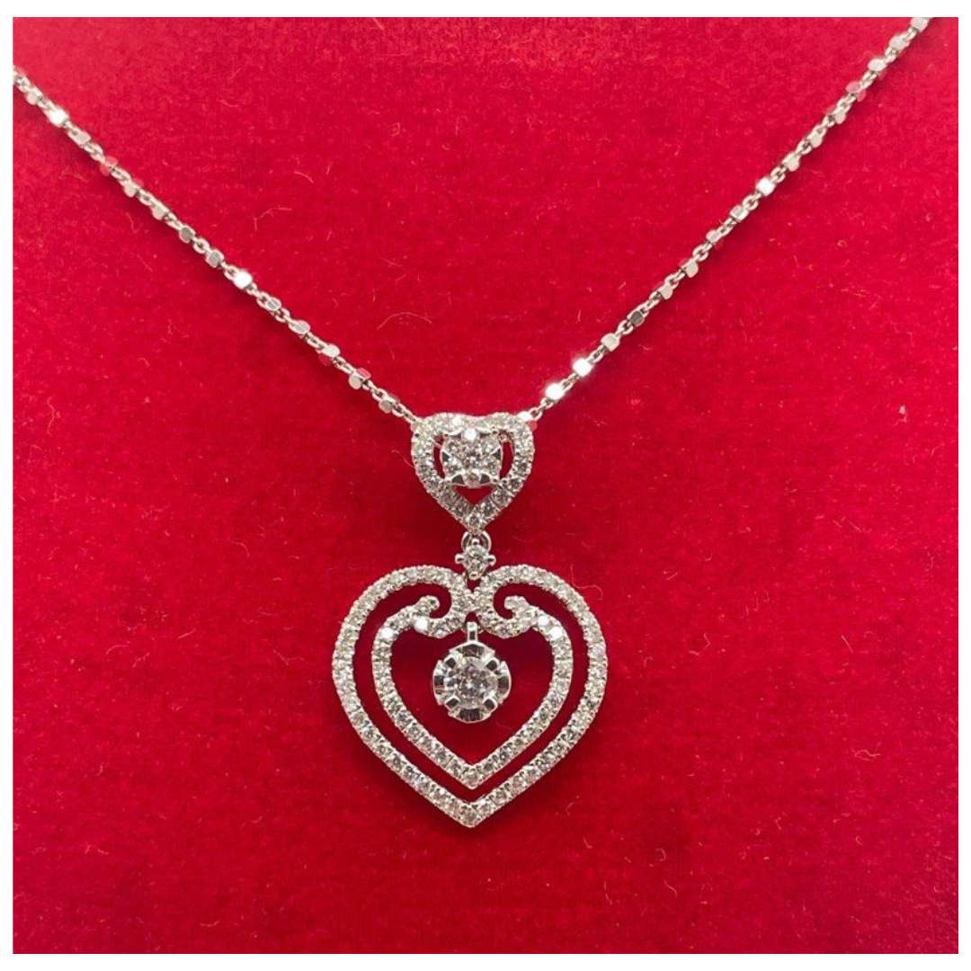 750 White Gold Natural Diamond Necklace Secondary image