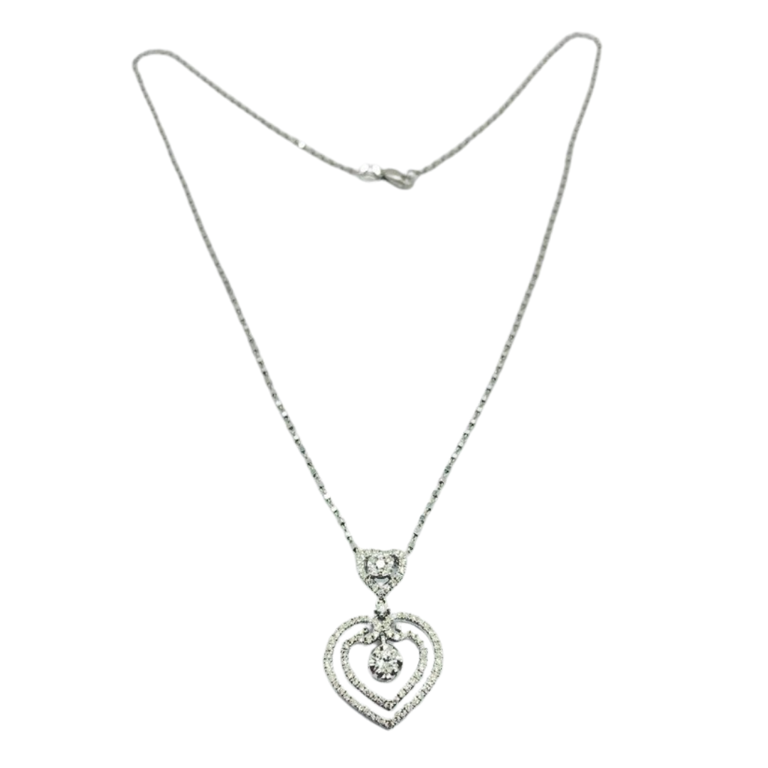 750 White Gold Natural Diamond Necklace