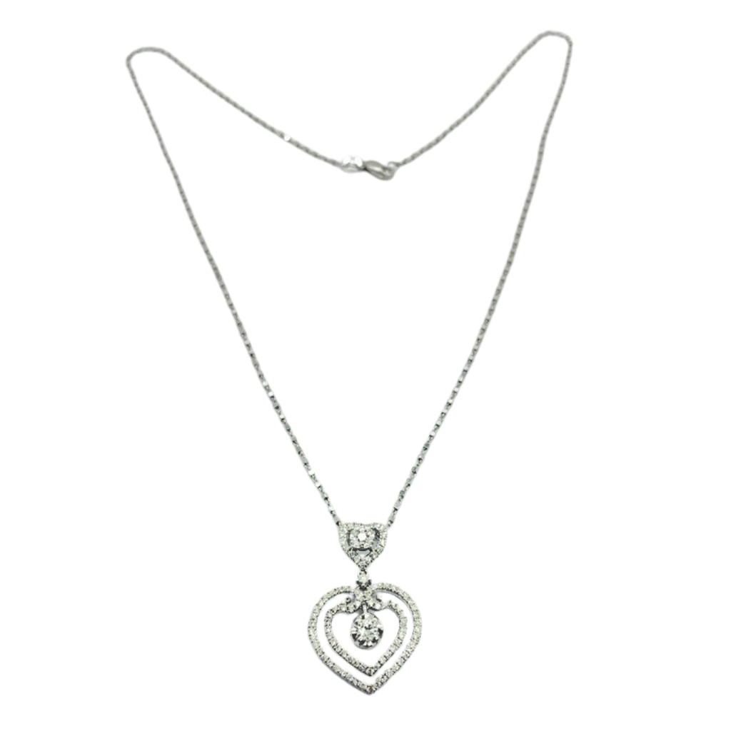 750 White Gold Natural Diamond Necklace