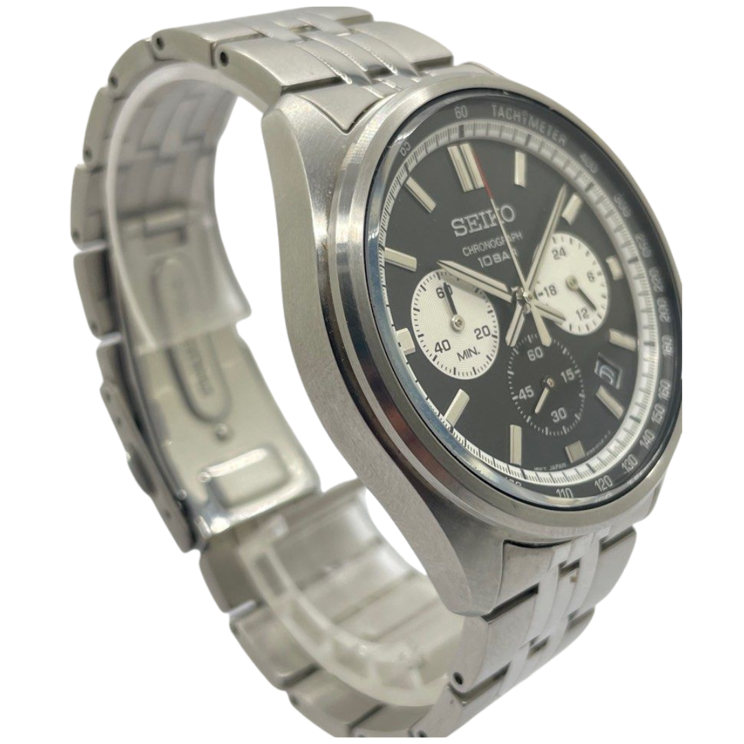 Seiko SSB429P1 41.5mm Chronograph Quartz Black Dial Watch