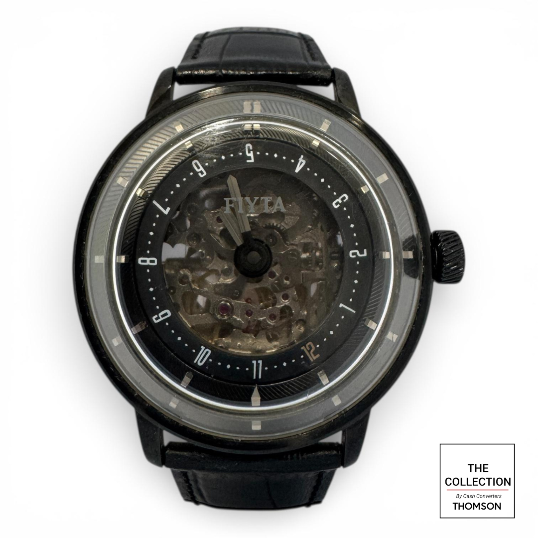 Black Fiyta 3D-Time Skeleton Automatic Watch, Model GA8606.BBB