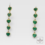 Emerald 18K Yellow Gold Heart Shapes Earring