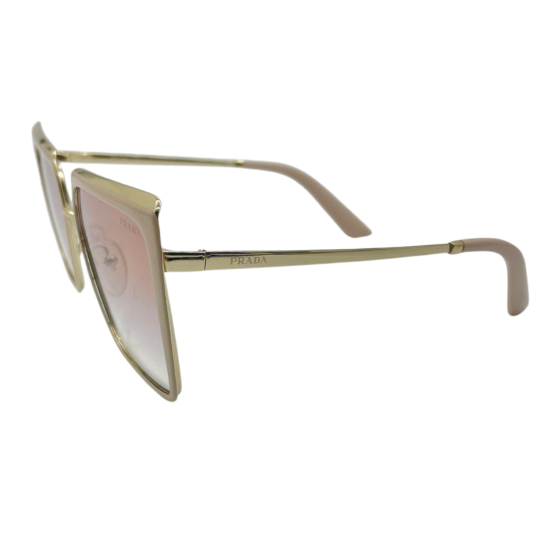 Prada Oversized Square Metal Sunglass SPR 58W, Powder and Gold Colour