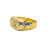 850 Yellow Gold Natural Diamond Men's Ring