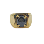 18K Yellow Gold Natural Star Sapphire (Un-heated) Men’s Ring