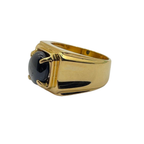 18K Yellow Gold Natural Star Sapphire (Un-heated) Men’s Ring