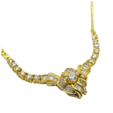 916/850 Yellow Gold Natural Diamond Necklace