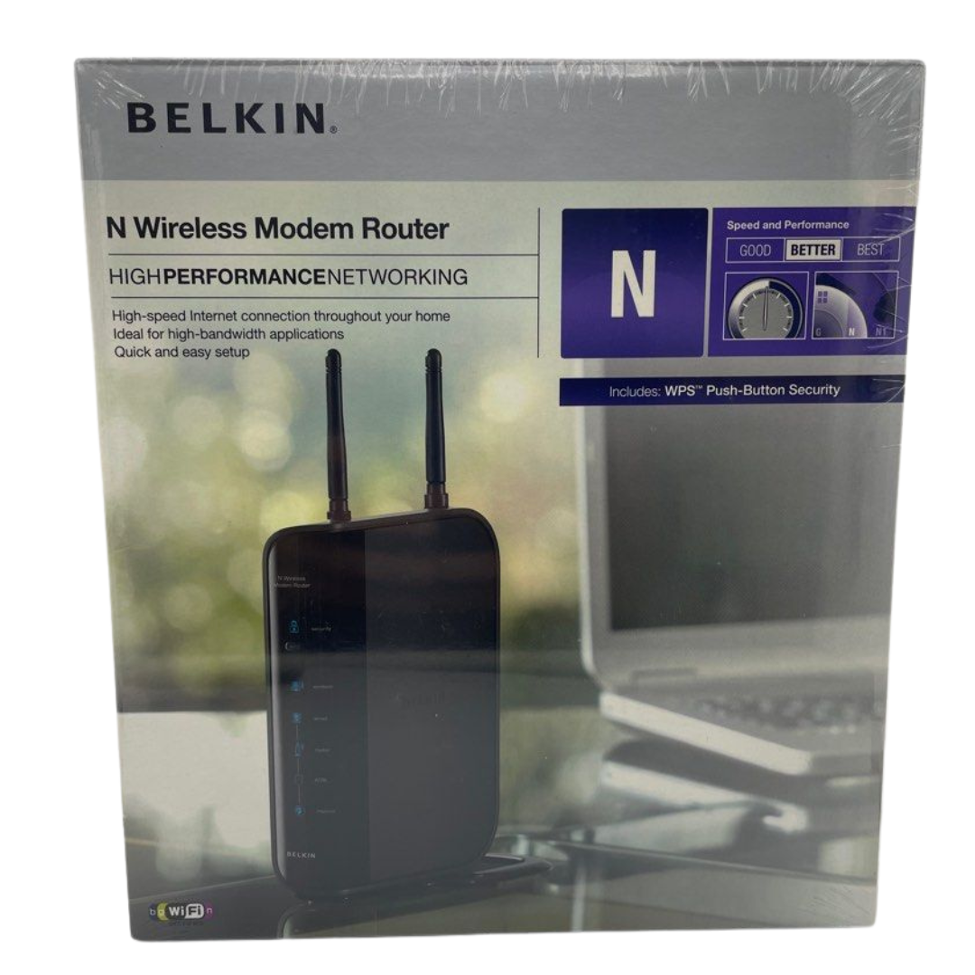Belkin N+ Wireless ADSL Modem Router Hi-performance 300 Mbps Starter Kit (Includes N+ High-speed Wireless Modem Router (F5D8635uk44) & N+ USB Adaptor (F5D8055ed)