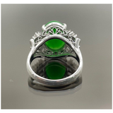 Natural Jadeite & Diamond Ladies Ring Setting PT900 With Cert