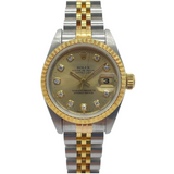 Rolex Datejust 69173 26mm Half Gold Diamond Automatic Gold Dial Watch
