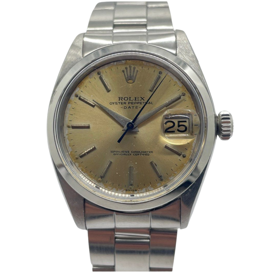 Rolex Oyster Perpetual 1500 34mm Automatic Gold Dial Watch