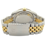 Rolex Datejust 16233 36mm Half Gold Diamond Bezel Automatic Black Dial Watch