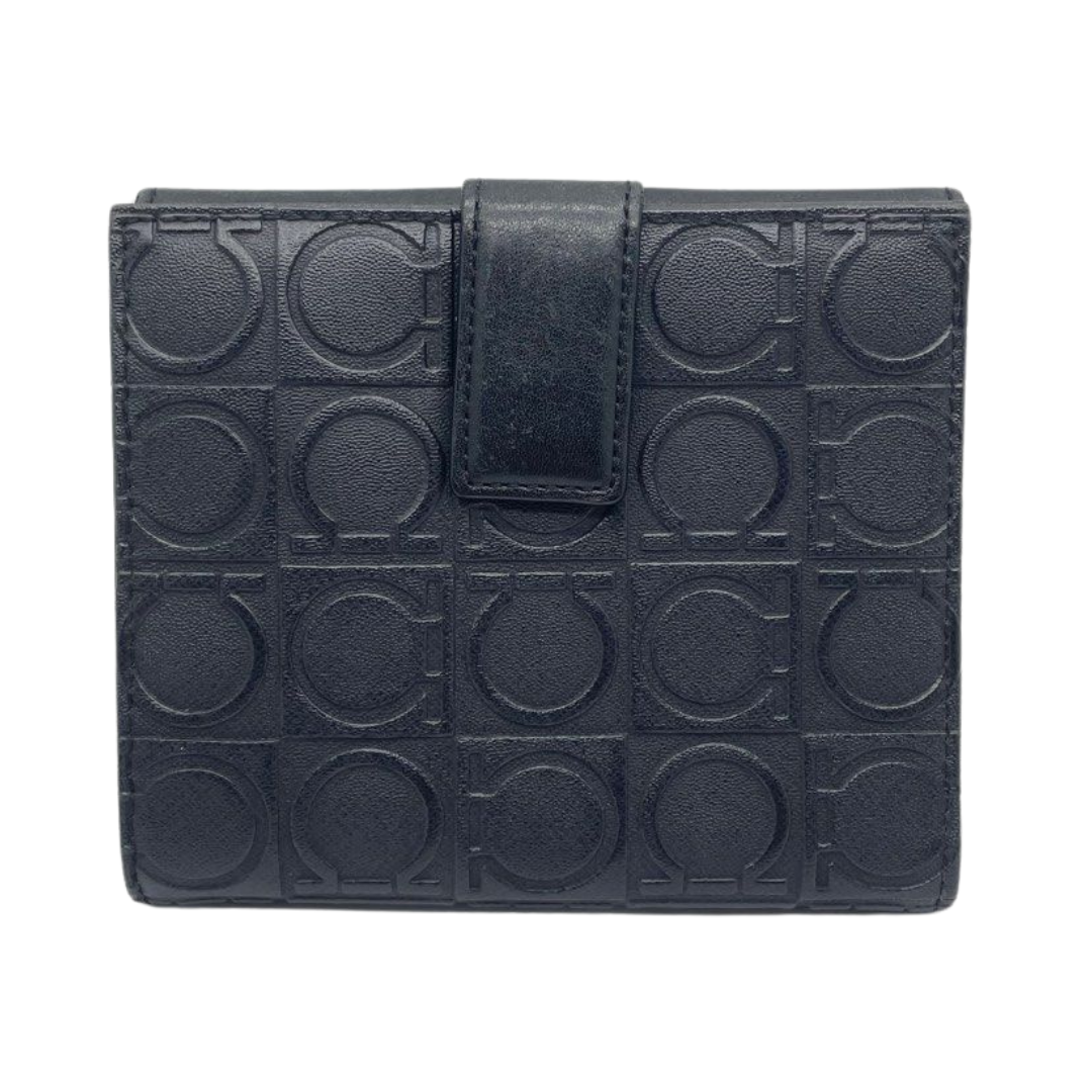 Salvatore Ferragamo Gancini Bifold Wallet Leather Black