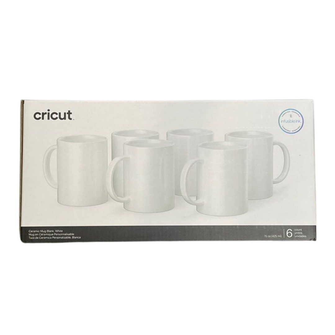 Cricut Mug Press Ceramic Mug Blank 15oz 6 Count-White