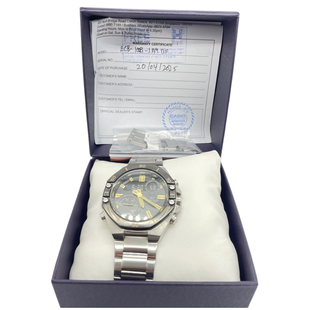 Casio Edifice Digital/Analog 51mm Watch ECB-10DB-1A9