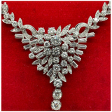 18K White Gold Natural Diamond Necklace