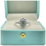 PT900 Natural Alexandrite Cat’s Eye & Diamond Ladies Ring